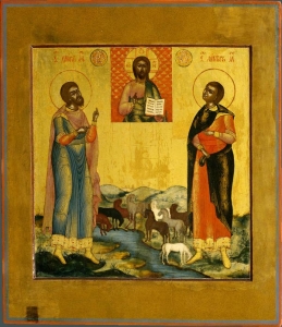Старинная икона Флор и Лавр Старинная икона Флор и Лавр